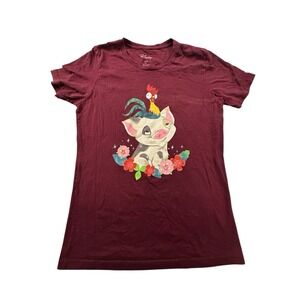 Disney Moana T Shirt Pua Pig Hei Hei Rooster Tee Size Large Women's Short Sleeve